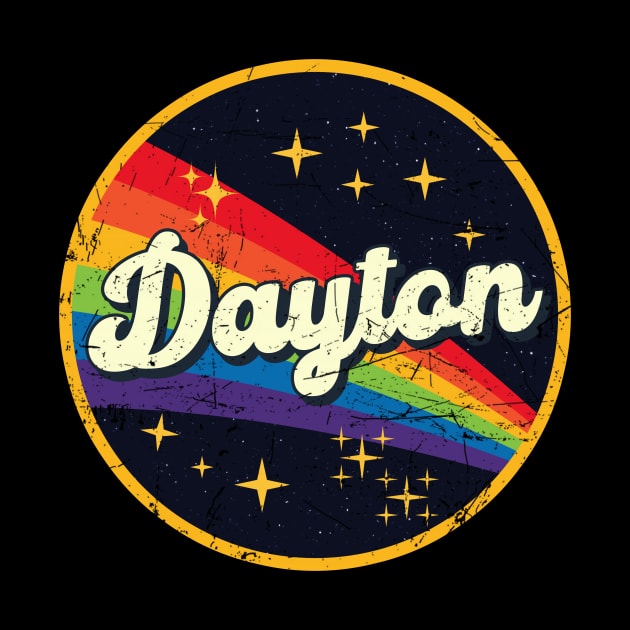 Dayton // Rainbow In Space Vintage Grunge-Style by LMW Art