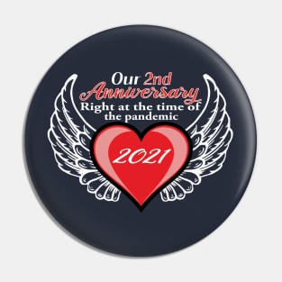 2nd Anniversary pandemic 2021 winged heart Pin