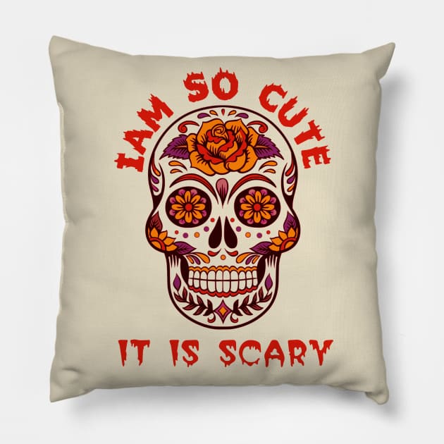 halloween skull fall raglan flowers Pillow by OsOsgermany