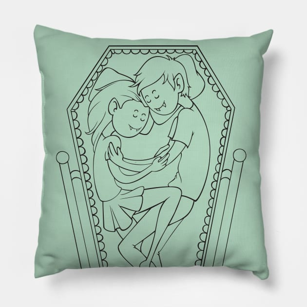 Lovers Left Alive - Vampire Couple in Coffin Pillow by 5sizes2small