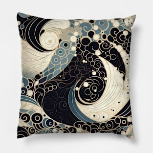 Abstract Swirls and Waves Effect illustration Pillow