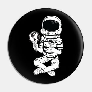 Astronaut With Two Ice Creams Pin