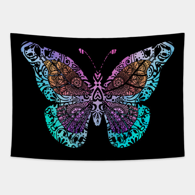 Butterfly Mandala Drawing Butterfly Mandala Tapice Teepublic Mx