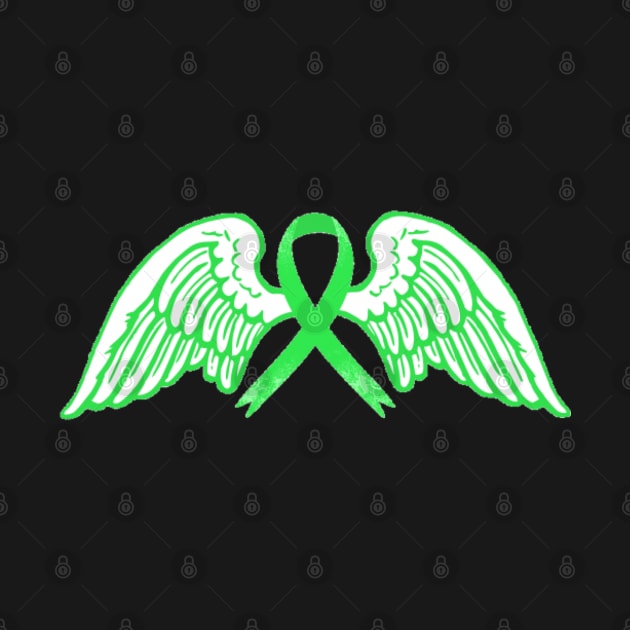 Green Awareness Ribbon with Angel Wings by CaitlynConnor