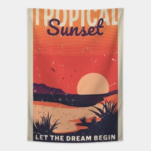 Tropical Sunset Tapestry