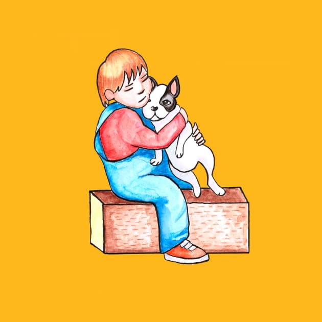 boy and puppy by Qyandyq