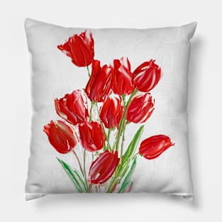 Red Tulips Pillow