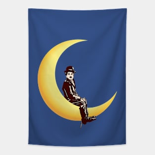 Chaplin on the moon Tapestry