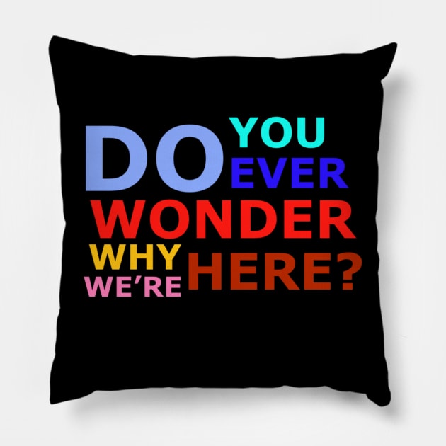 Do you ever wonder why we’re here? Pillow by Fenris567