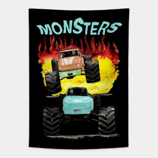 Motor sport Monsters Tapestry