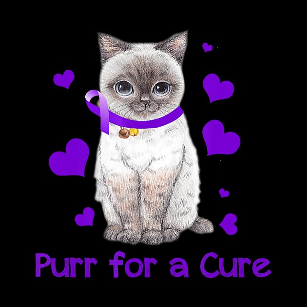 CAT PURR CUTE ALZHEIMER AWARENESS Gift by thuylinh8