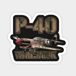 P40 Warhawk Pilot Gift WW2 Warbird Magnet