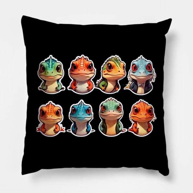 cute dinosaurs Pillow by denpoolswag