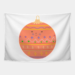 Happy Christmas Ornament Illustration Tapestry