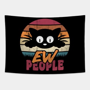 Ew People Cat Retro Style Tapestry