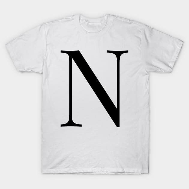 Letter N - Animal Alphabet - Narwhal Monogram T-Shirt by Jen
