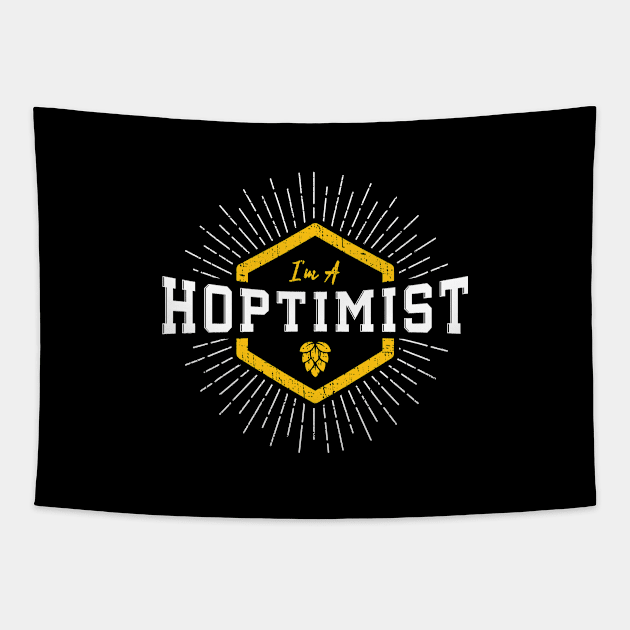 I'm a HOPTIMIST Starburst distressed Tapestry by Webdango