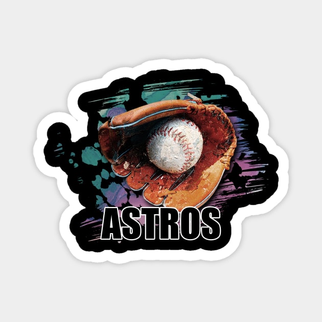 Retro Proud Team Name Astros Classic Style Baseball Magnet by WholesomeFood