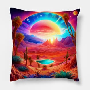 Fantasy Desert Oasis Pillow