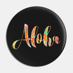 Aloha Typograhy, Pineapples Collage Pin