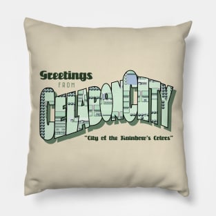 Greetings from Celadon City Pillow