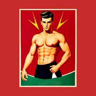 Soviet style propaganda homoerotic art T-Shirt