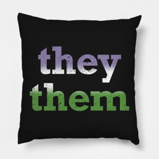 Genderqueer They Them Pronouns Pillow