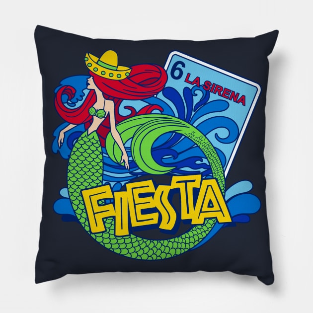 La Sirena Fiesta Pillow by DavesTees