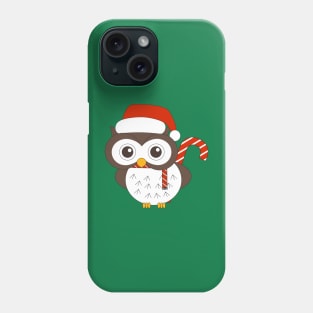 Christmas Mr. Owl Candy Cane Digital Art | Christmas Special | illusima Phone Case