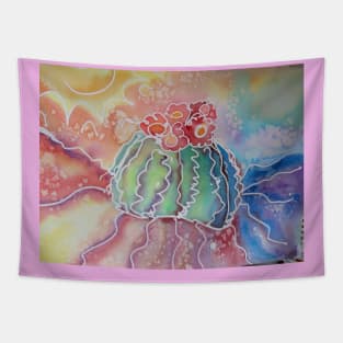 Colorful flowering cactus Tapestry
