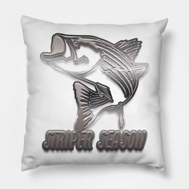 Striper Season Pillow by Fisherbum