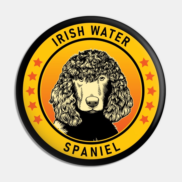 Irish Water Spaniel Dog Portrait Pin by millersye