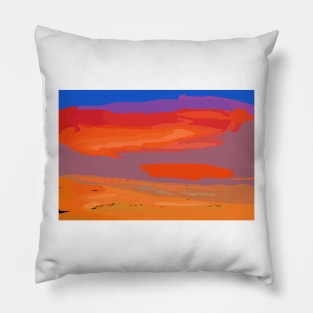 Abstract Coastal Sunset Pillow