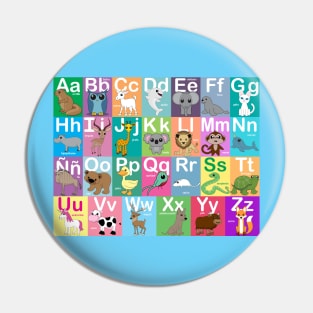 Spanish Animal Alphabet Pin