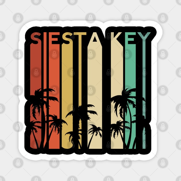 Siesta Key Florida Beach Retro State Summer Keys Vintage Miami Orlando FL Sun Magnet by Shirtsurf