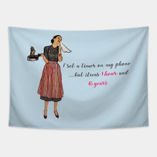 Retro 1950s Housewife - Kitchen Disaster Tapestry