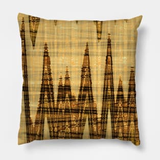 Wavy golden abstract Pillow