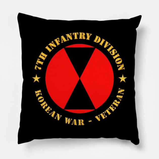 7th Infantry Division - Korean War - Veteran wo Bkgrd Pillow by twix123844