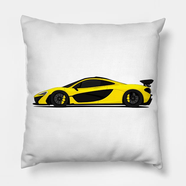 MCLAREN P1 YELLOW Pillow by VENZ0LIC