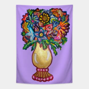 The Elegant Pretty Colorful Flower Vase Tapestry