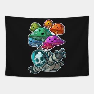 muchroom paratrooper kawaii skull Tapestry