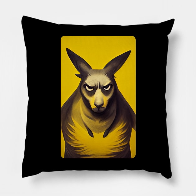 Angry kangaroo Pillow by Pikantz