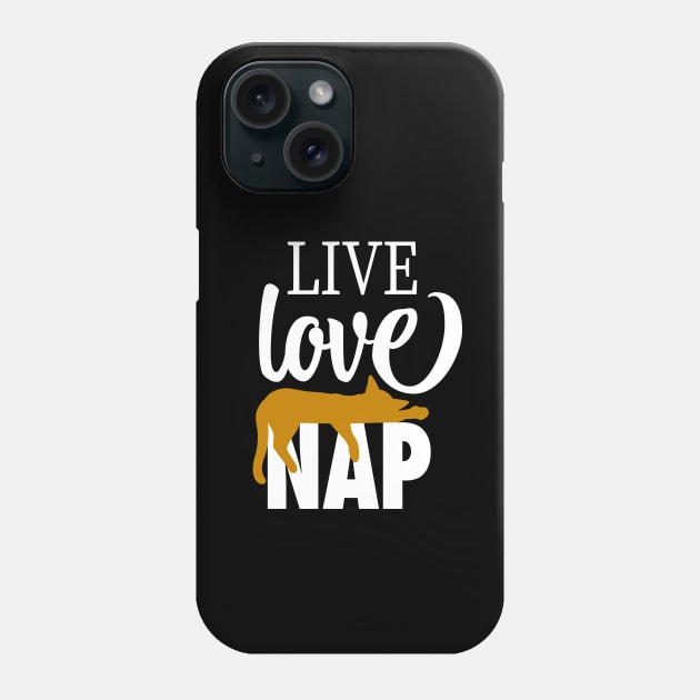 Live Love Nap Sleepy Orange Tabby Cat - Lazy Day Kitty Lover Phone Case by cottoncanvas