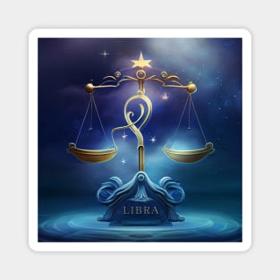 Zodiac Sign LIBRA  - Fantasy Illustration of astrology Libra Magnet