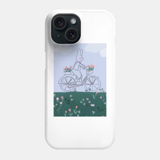 Bunny Cycling in a Flower Field Phone Case