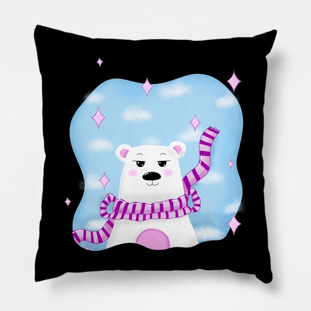 Polar bear Pillow by Drawingbreaks