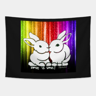 Love is Love Rabbits Tapestry