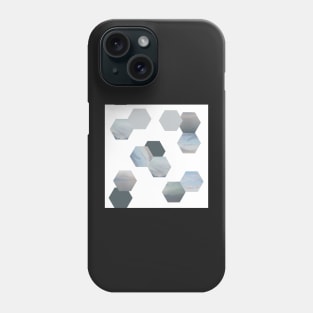 Geometric hexagon pattern Water and Sky Phone Case