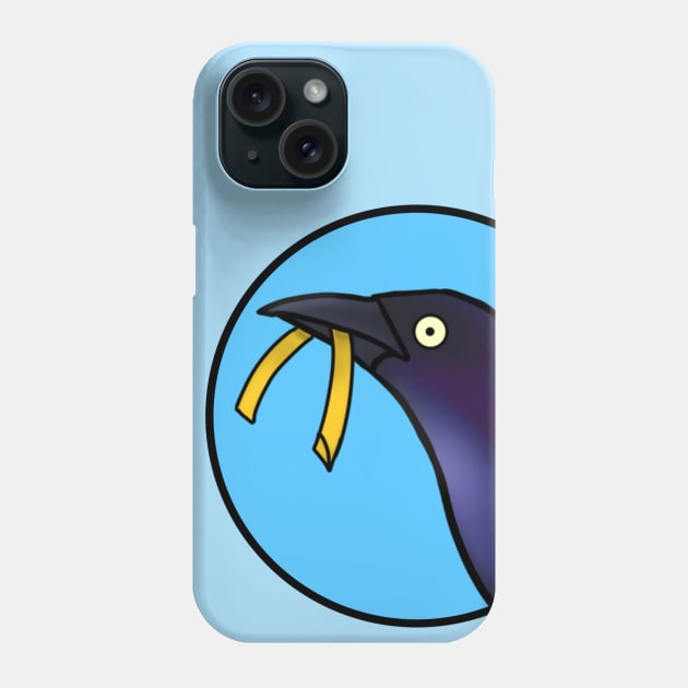 Grackle and Christmas (Large Print) Phone Case by Aeriskate