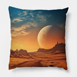 Desert Sand Land Serene Landscape Pillow